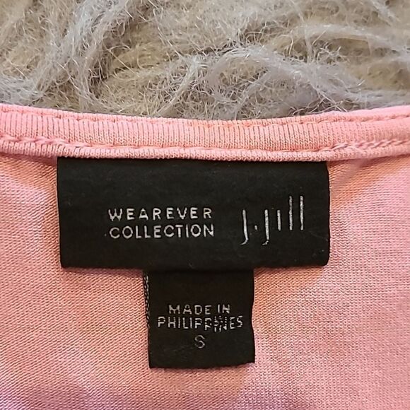 J‎ jill wearever collection pink rayon stretch long sleeve long flowy shirt - Picture 3 of 7